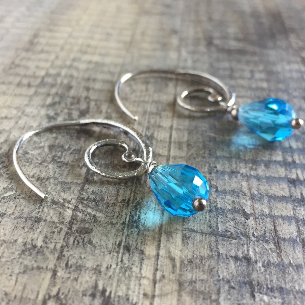 Rubi sterling silver blue stone earrings